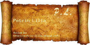 Petrin Lilla névjegykártya